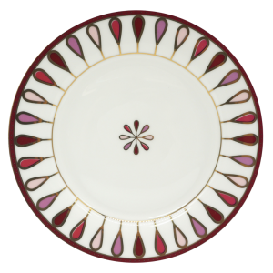 PEACOCK ROSE 21cm Rim Plate